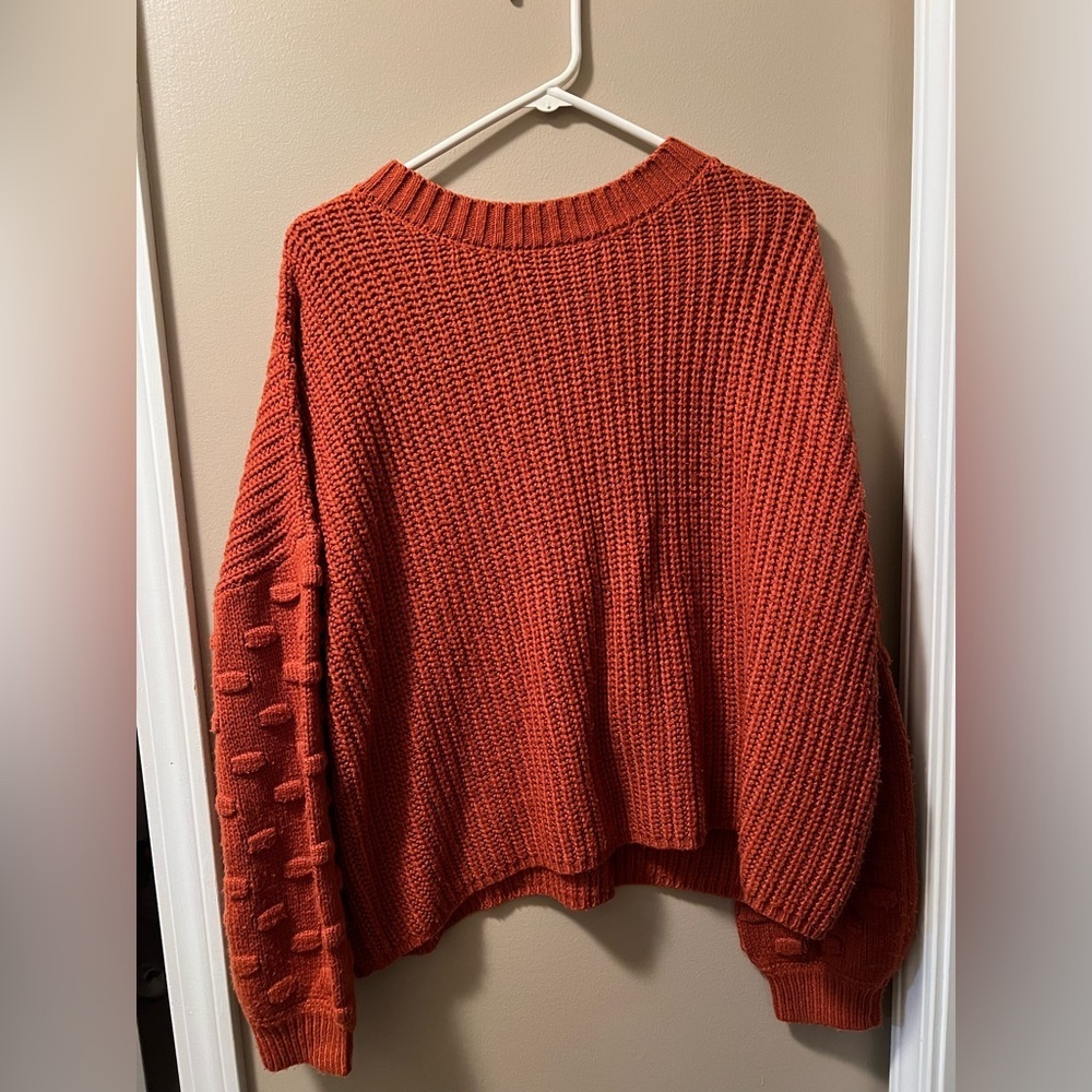 Pink Lily Casual Vibrant Orange Knit Sweater Size Medium